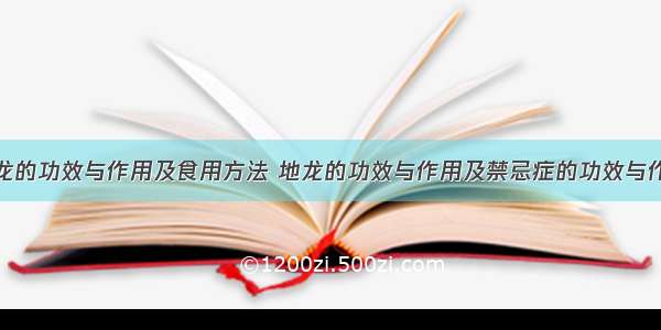 地龙的功效与作用及食用方法 地龙的功效与作用及禁忌症的功效与作用