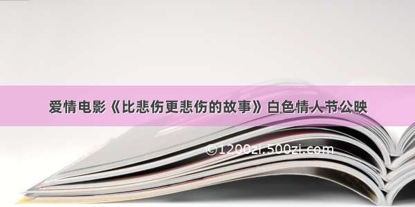 爱情电影《比悲伤更悲伤的故事》白色情人节公映