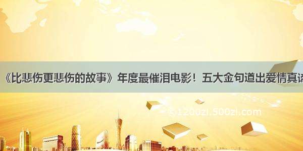 《比悲伤更悲伤的故事》年度最催泪电影！五大金句道出爱情真谛