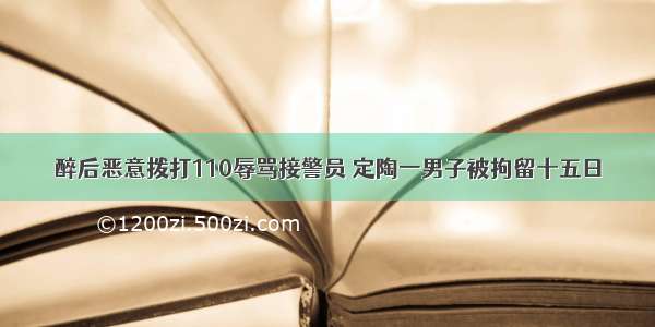 醉后恶意拨打110辱骂接警员 定陶一男子被拘留十五日