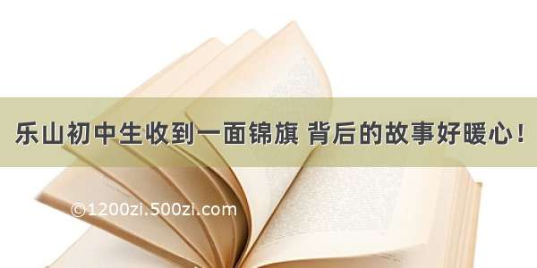 乐山初中生收到一面锦旗 背后的故事好暖心！