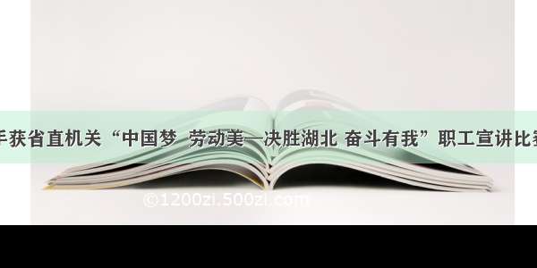 省局选手获省直机关“中国梦  劳动美—决胜湖北 奋斗有我”职工宣讲比赛一等奖