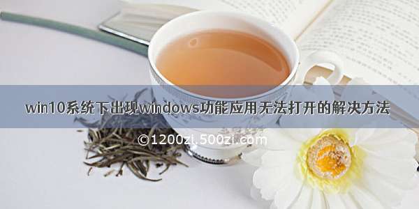 win10系统下出现windows功能应用无法打开的解决方法