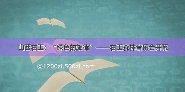 山西右玉：“绿色的旋律”——右玉森林音乐会开幕