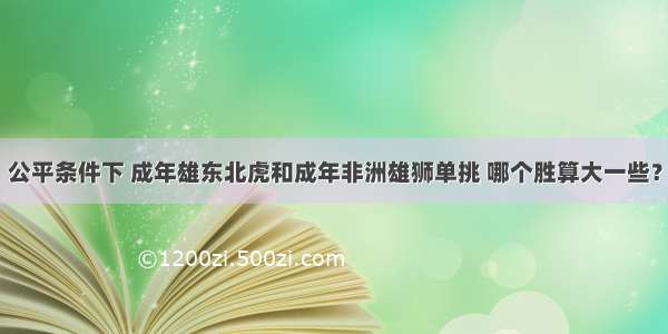 公平条件下 成年雄东北虎和成年非洲雄狮单挑 哪个胜算大一些？