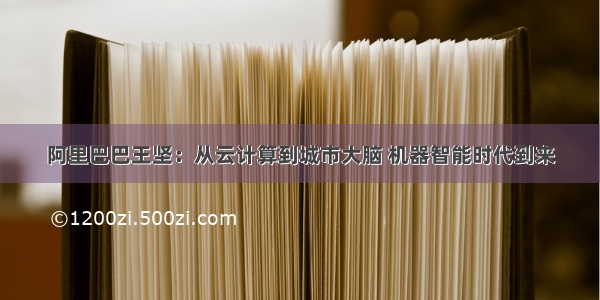 阿里巴巴王坚：从云计算到城市大脑 机器智能时代到来