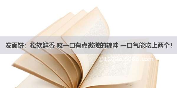 发面饼：松软鲜香 咬一口有点微微的辣味 一口气能吃上两个！