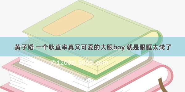 黄子韬 一个耿直率真又可爱的大眼boy 就是眼眶太浅了