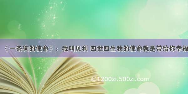 《一条狗的使命》：我叫贝利 四世四生我的使命就是带给你幸福