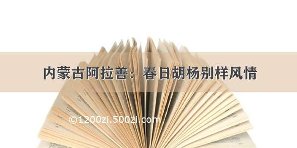 内蒙古阿拉善：春日胡杨别样风情