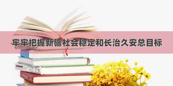 牢牢把握新疆社会稳定和长治久安总目标