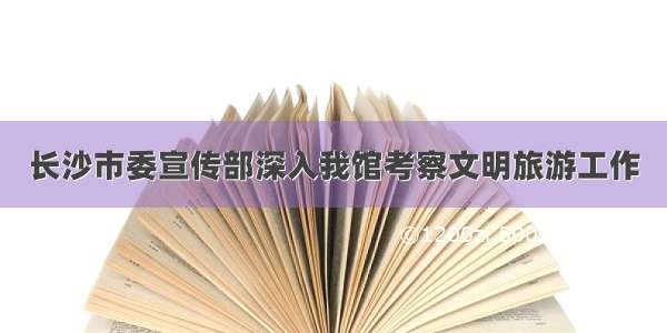 长沙市委宣传部深入我馆考察文明旅游工作