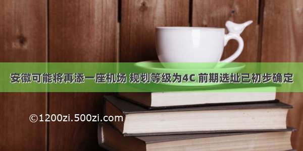 安徽可能将再添一座机场 规划等级为4C 前期选址已初步确定