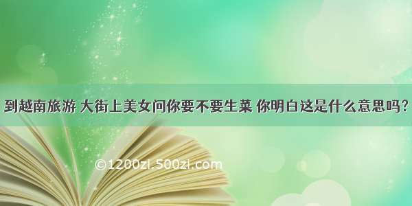 到越南旅游 大街上美女问你要不要生菜 你明白这是什么意思吗？