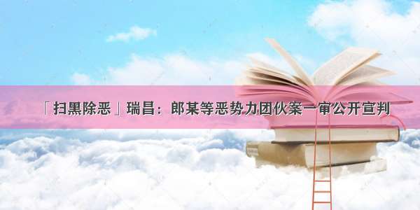 「扫黑除恶」瑞昌：郎某等恶势力团伙案一审公开宣判