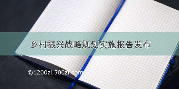 乡村振兴战略规划实施报告发布