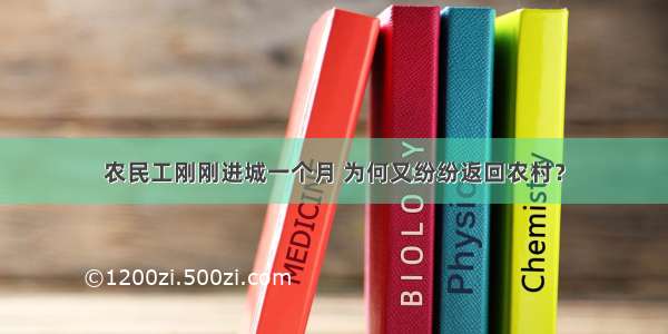 农民工刚刚进城一个月 为何又纷纷返回农村？