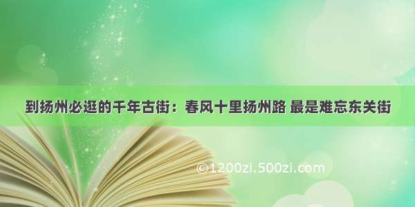 到扬州必逛的千年古街：春风十里扬州路 最是难忘东关街