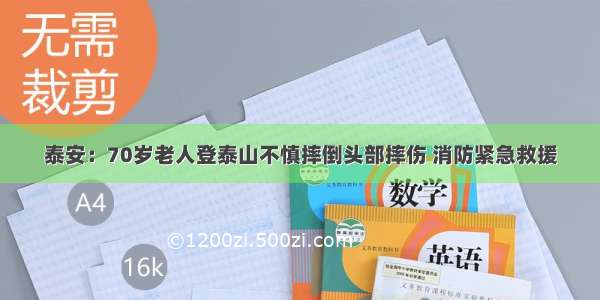 泰安：70岁老人登泰山不慎摔倒头部摔伤 消防紧急救援