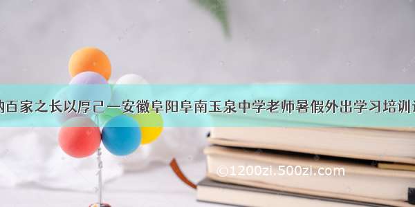 纳百家之长以厚己—安徽阜阳阜南玉泉中学老师暑假外出学习培训记