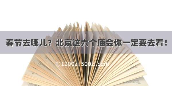 春节去哪儿？北京这六个庙会你一定要去看！