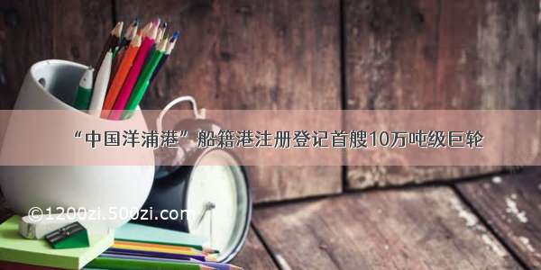 “中国洋浦港”船籍港注册登记首艘10万吨级巨轮