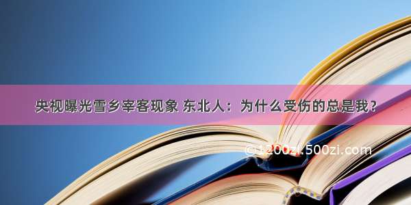 央视曝光雪乡宰客现象 东北人：为什么受伤的总是我？