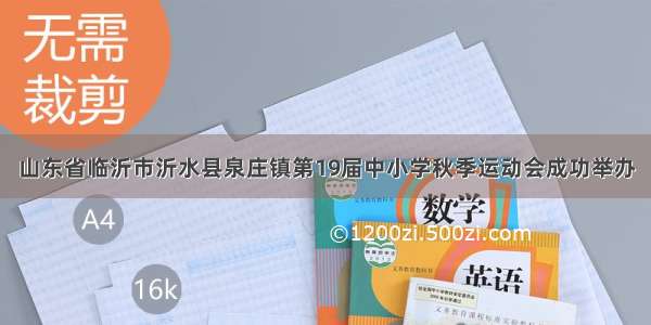 山东省临沂市沂水县泉庄镇第19届中小学秋季运动会成功举办