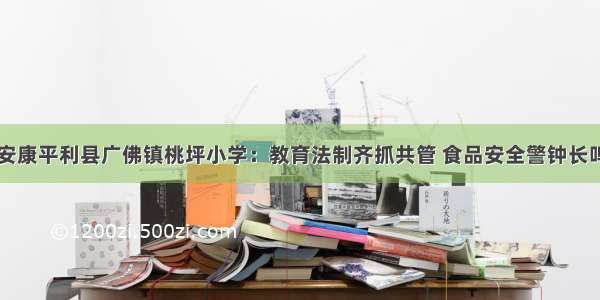 安康平利县广佛镇桃坪小学：教育法制齐抓共管 食品安全警钟长鸣