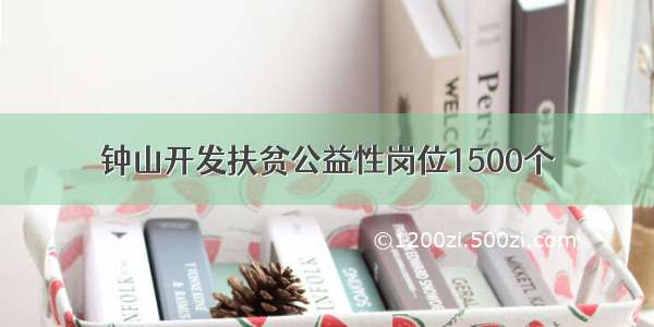 钟山开发扶贫公益性岗位1500个