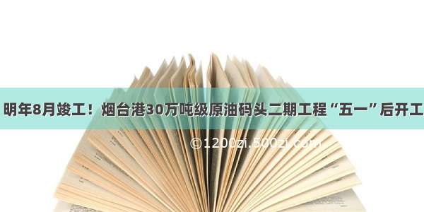 明年8月竣工！烟台港30万吨级原油码头二期工程“五一”后开工