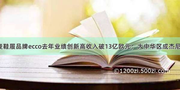 午报 ｜ 丹麦鞋履品牌ecco去年业绩创新高收入破13亿欧元；大中华区成杰尼亚集团主要