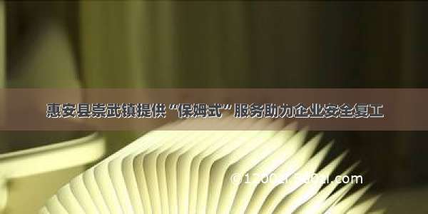 惠安县崇武镇提供“保姆式”服务助力企业安全复工