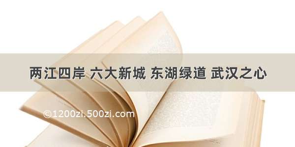 两江四岸 六大新城 东湖绿道 武汉之心