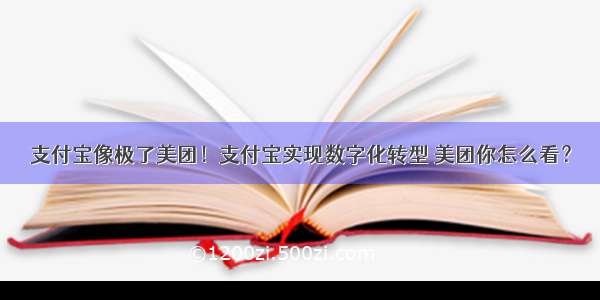 支付宝像极了美团！支付宝实现数字化转型 美团你怎么看？