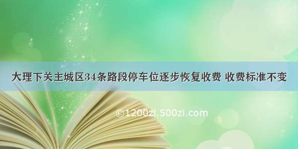 大理下关主城区34条路段停车位逐步恢复收费 收费标准不变