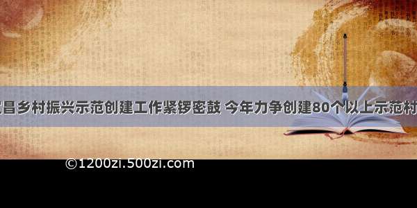 宜昌乡村振兴示范创建工作紧锣密鼓 今年力争创建80个以上示范村镇