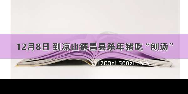 12月8日 到凉山德昌县杀年猪吃“刨汤”