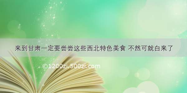 来到甘肃一定要尝尝这些西北特色美食 不然可就白来了