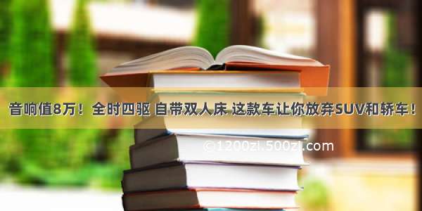 音响值8万！全时四驱 自带双人床 这款车让你放弃SUV和轿车！