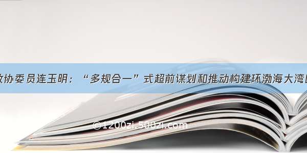 政协委员连玉明：“多规合一”式超前谋划和推动构建环渤海大湾区