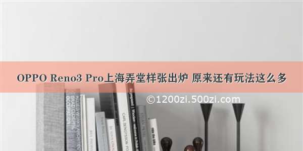 OPPO Reno3 Pro上海弄堂样张出炉 原来还有玩法这么多