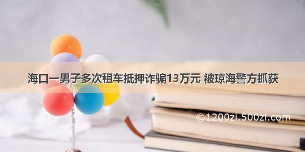 海口一男子多次租车抵押诈骗13万元 被琼海警方抓获