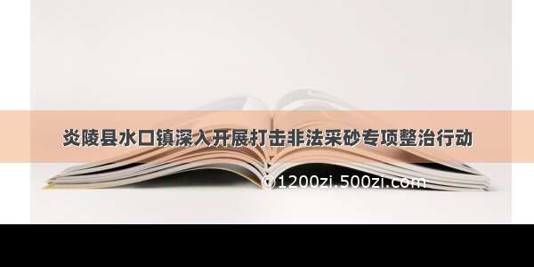 炎陵县水口镇深入开展打击非法采砂专项整治行动