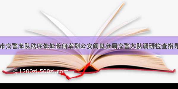 西安市交警支队秩序处处长何幸到公安阎良分局交警大队调研检查指导工作