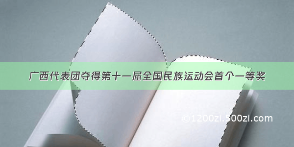 广西代表团夺得第十一届全国民族运动会首个一等奖