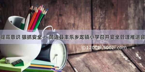 提高意识 狠抓安全——筠连县丰乐乡龙镇小学召开安全管理推进会