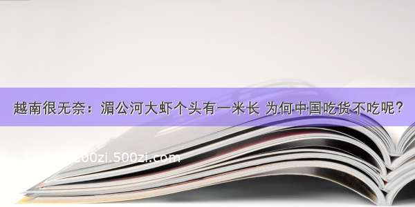 越南很无奈：湄公河大虾个头有一米长 为何中国吃货不吃呢？