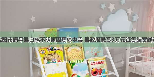 沈阳市康平县白鹤不明原因集体中毒 县政府悬赏3万元征集破案线索