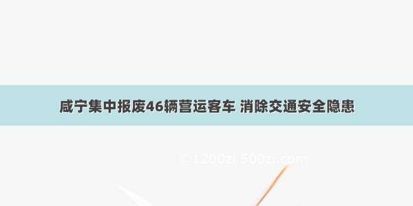 咸宁集中报废46辆营运客车 消除交通安全隐患